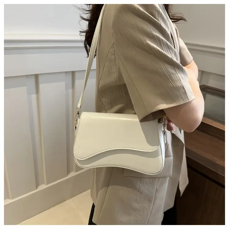 White Square Crossbody Bag with Gold Chain — feature 10