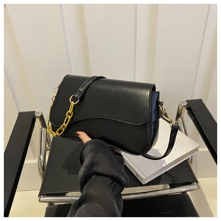 White Square Crossbody Bag with Gold Chain — feature 22