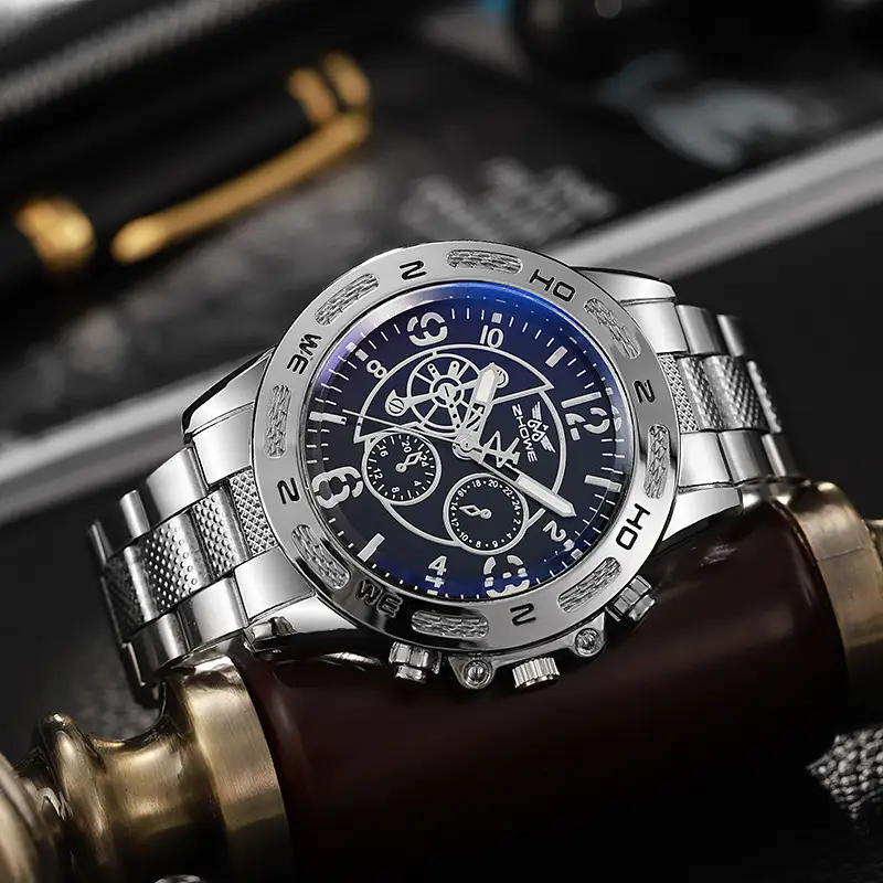 Gold 3-View Luxury Watch for Men - Image 4