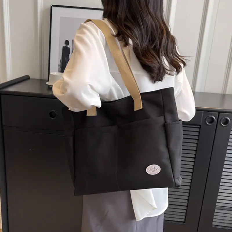 Custom Canvas Shoulder Bag Large Capacity Korean Fashion - Image 6