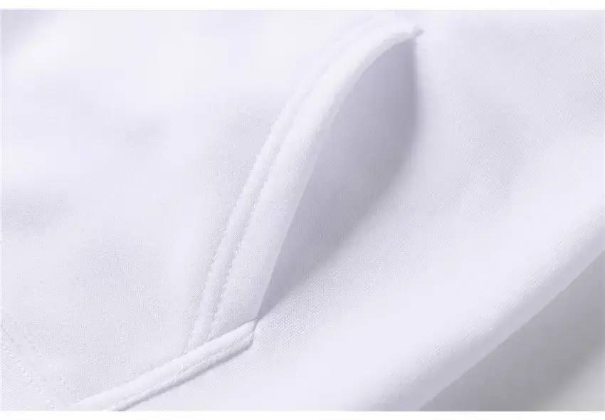 White Men's Hooded Sweatshirt & Pants Set Winter Casual — feature 17