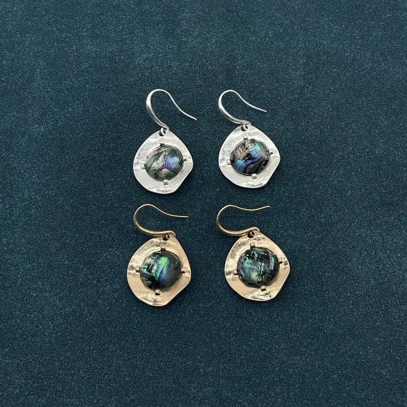 Cross-border New Style Elegant Earrings Drop Type Inlaid Colorful Abalone Shells Design Sense New Style Ocean Sense All-match Earrings — feature 5