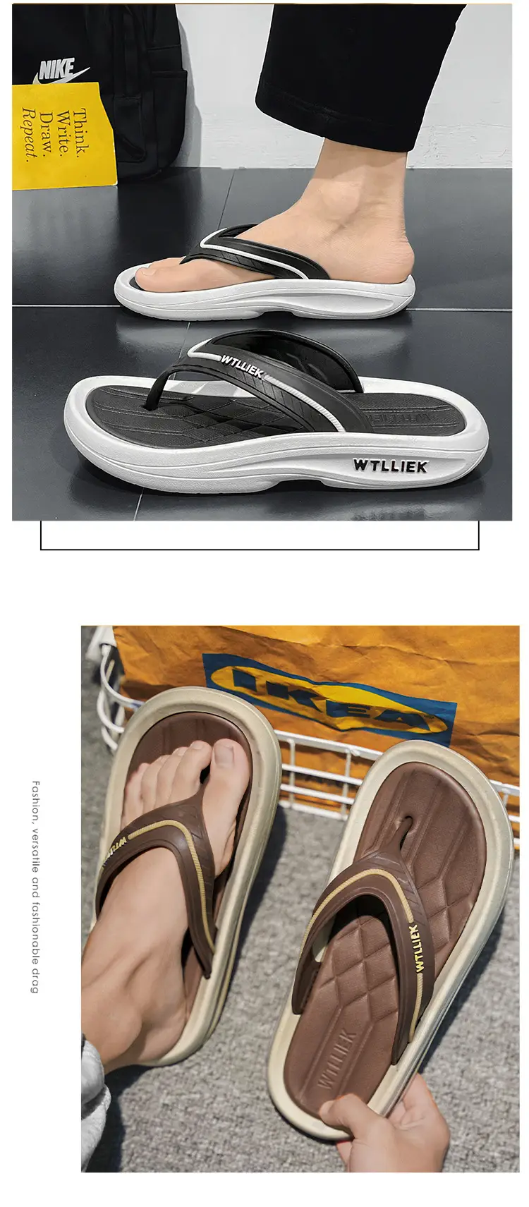 Cool Outdoor Flip-Flops for Men, Summer Beach Shoes with a Soft Feel, Wear-Resistant and Non-Slip, High-End Flip-Flops — feature 11
