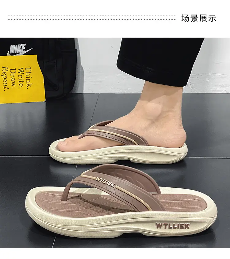 Cool Outdoor Flip-Flops for Men, Summer Beach Shoes with a Soft Feel, Wear-Resistant and Non-Slip, High-End Flip-Flops — feature 12