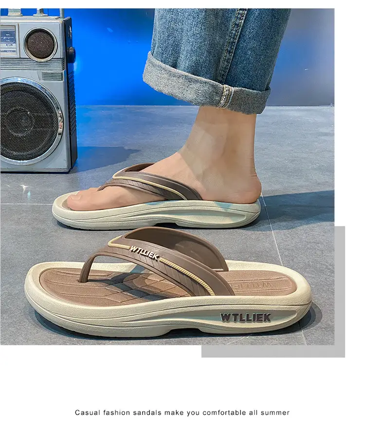 Cool Outdoor Flip-Flops for Men, Summer Beach Shoes with a Soft Feel, Wear-Resistant and Non-Slip, High-End Flip-Flops — feature 15