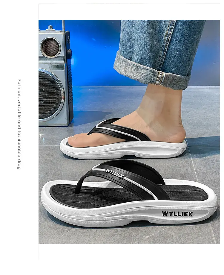 Cool Outdoor Flip-Flops for Men, Summer Beach Shoes with a Soft Feel, Wear-Resistant and Non-Slip, High-End Flip-Flops — feature 8