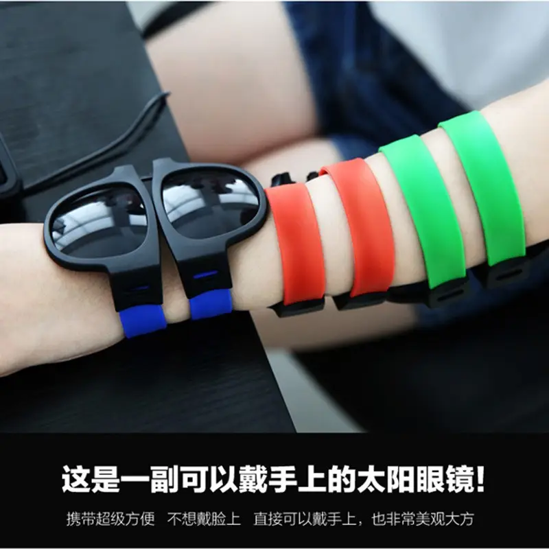 Folding Sports Sunglasses Black Red Adjustable Band - Image 9