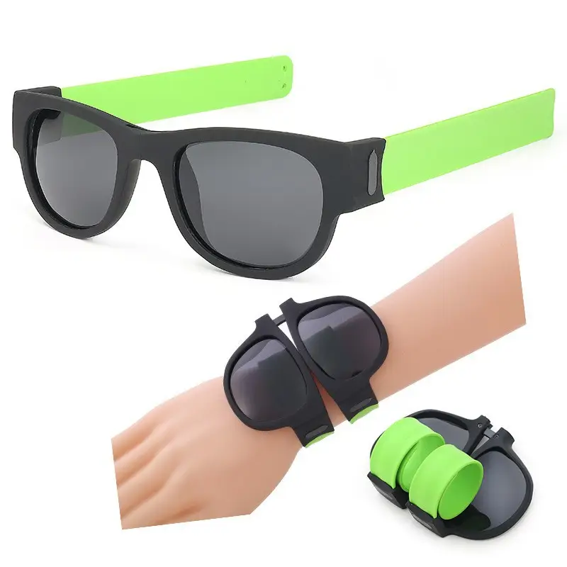 Folding Sports Sunglasses Black Red Adjustable Band - Image 11