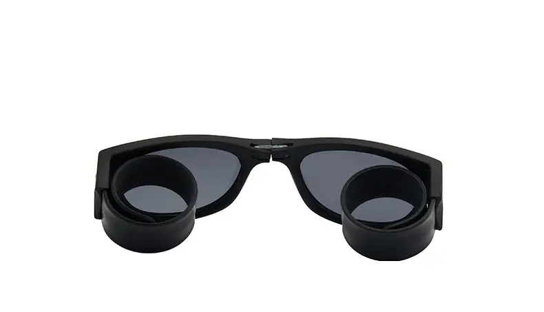 Folding Sports Sunglasses Black Red Adjustable Band — feature 11