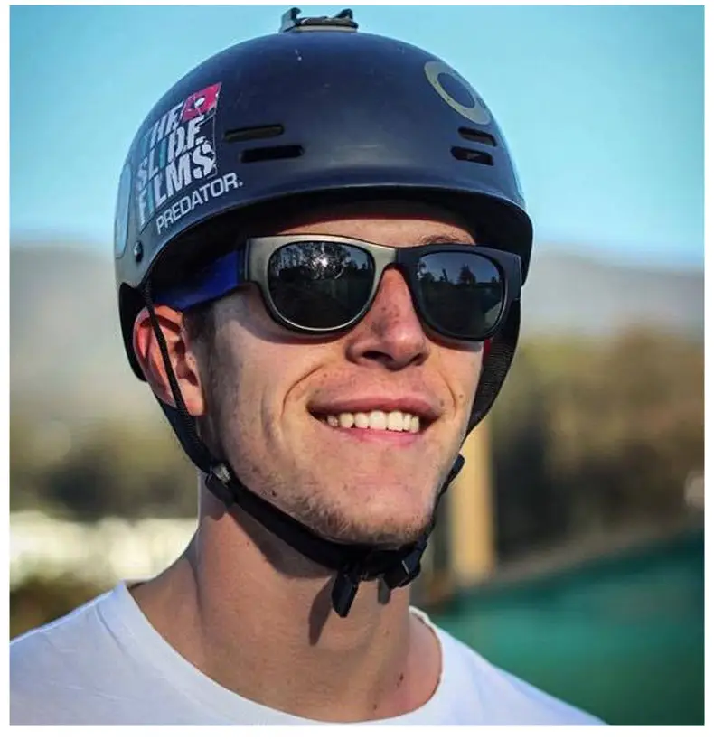 Folding Sports Sunglasses Black Red Adjustable Band — feature 4