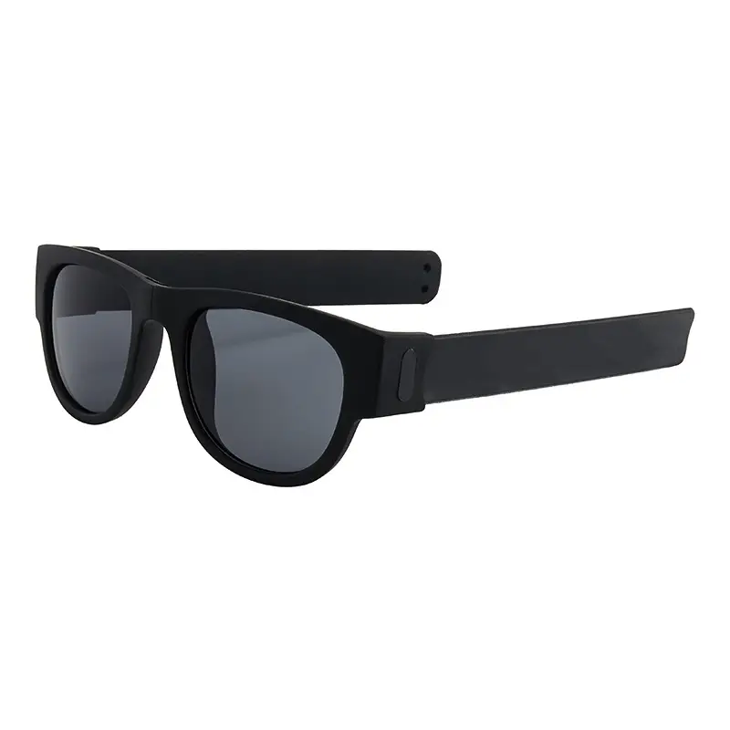 Folding Sports Sunglasses Black Red Adjustable Band