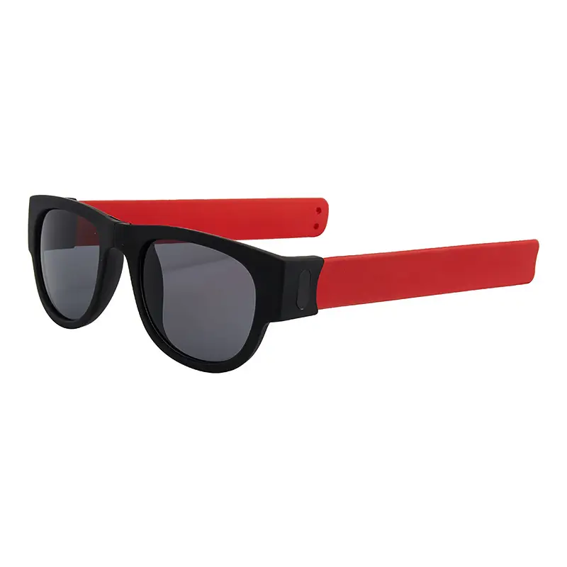 Folding Sports Sunglasses Black Red Adjustable Band - Image 5