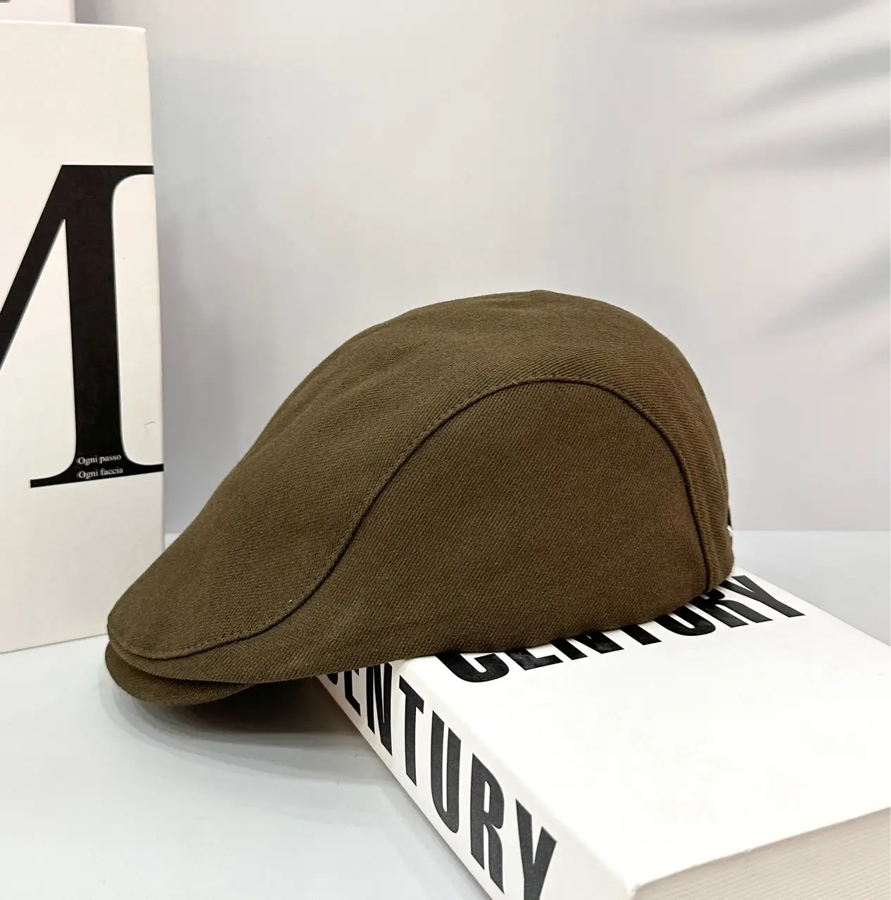 British Style Vintage Newsboy Hat for Men Beige - Image 7