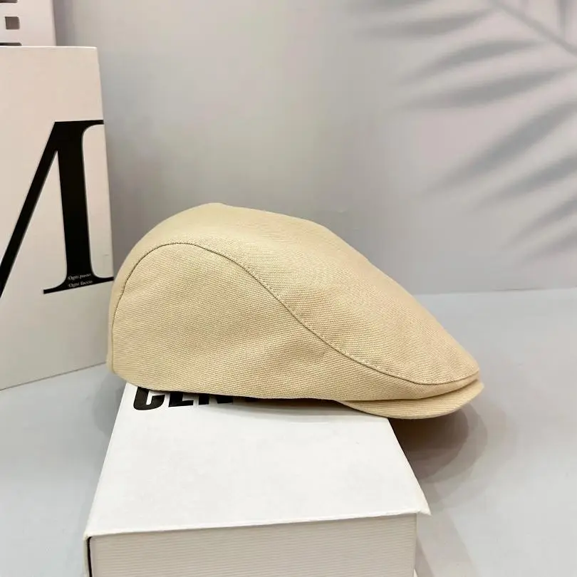British Style Vintage Newsboy Hat for Men Beige - Image 9