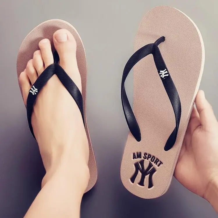 Men's New York Yankees Navy Flip Flops Summer