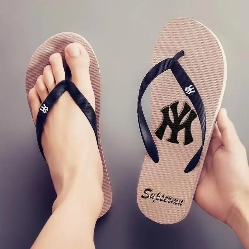 Men's New York Yankees Navy Flip Flops Summer