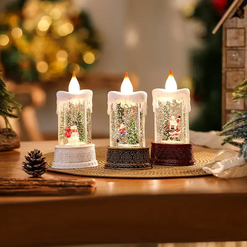Santa Claus Luminous Candle Lamp Night Light Ornament - Image 9