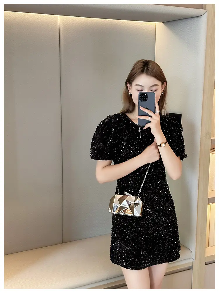 Silver Geometric Mirror Clutch Bag Mini Handbag — feature 17