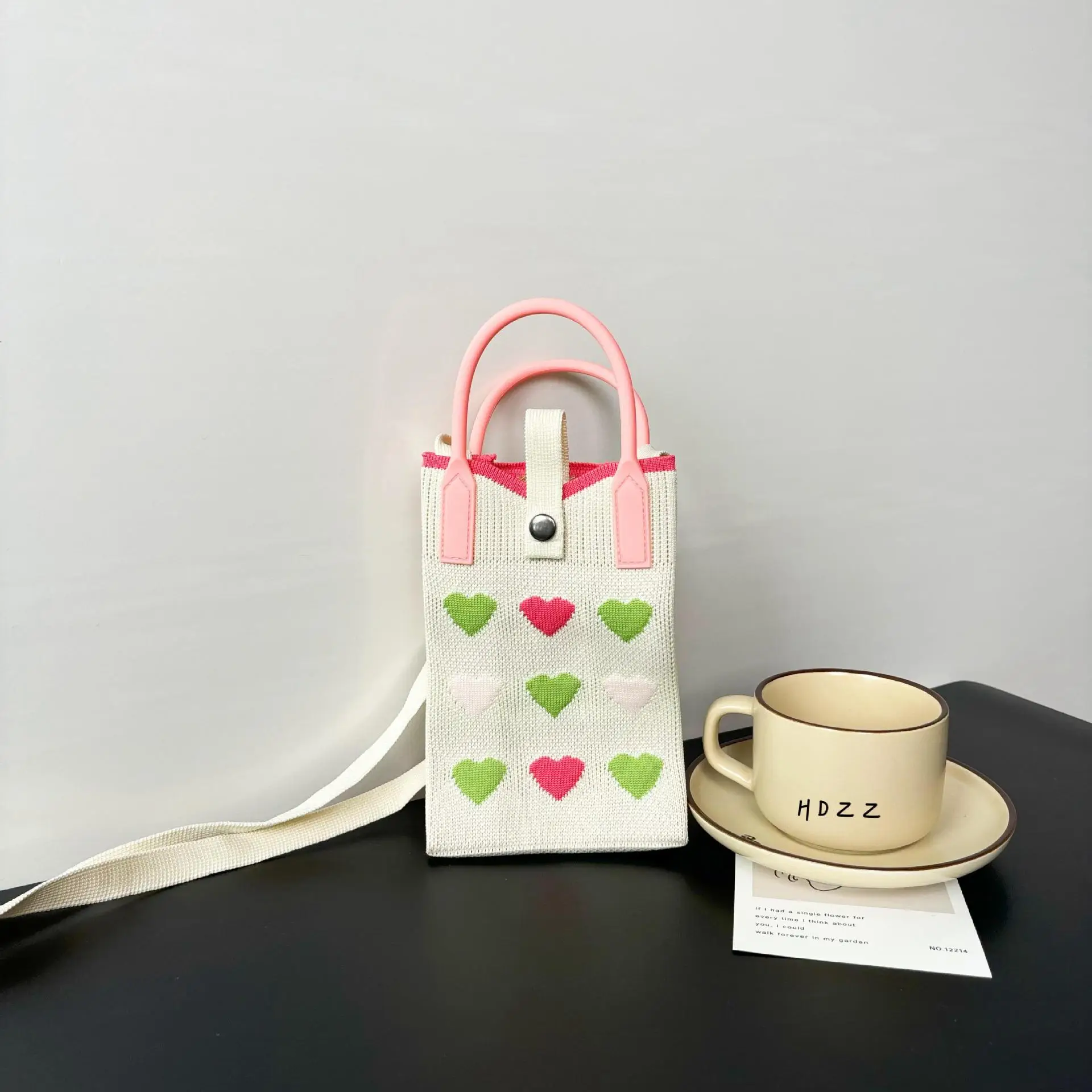 Love-Themed Knitted Phone Bag Korean Style 2024 - Image 14