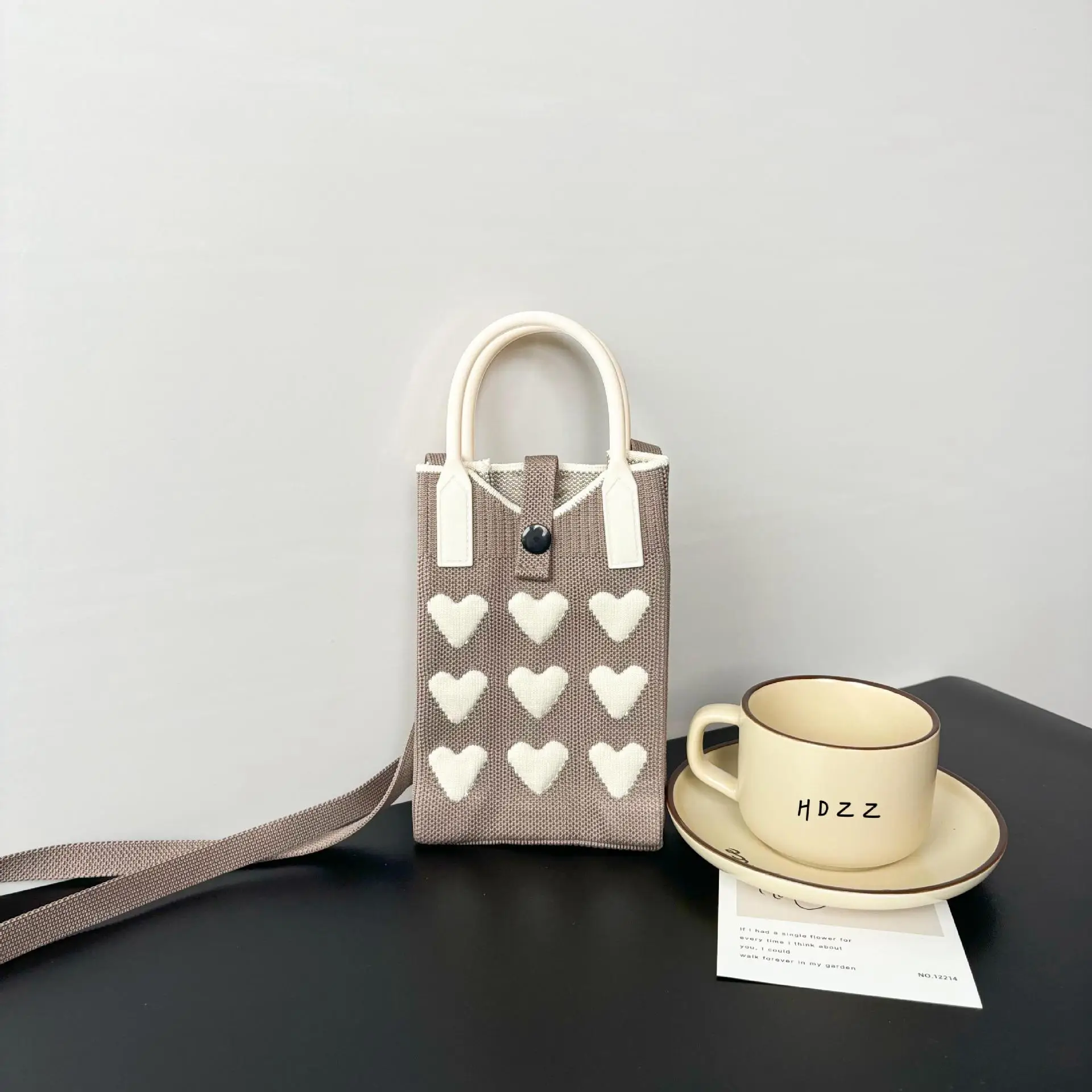 Love-Themed Knitted Phone Bag Korean Style 2024 - Image 15