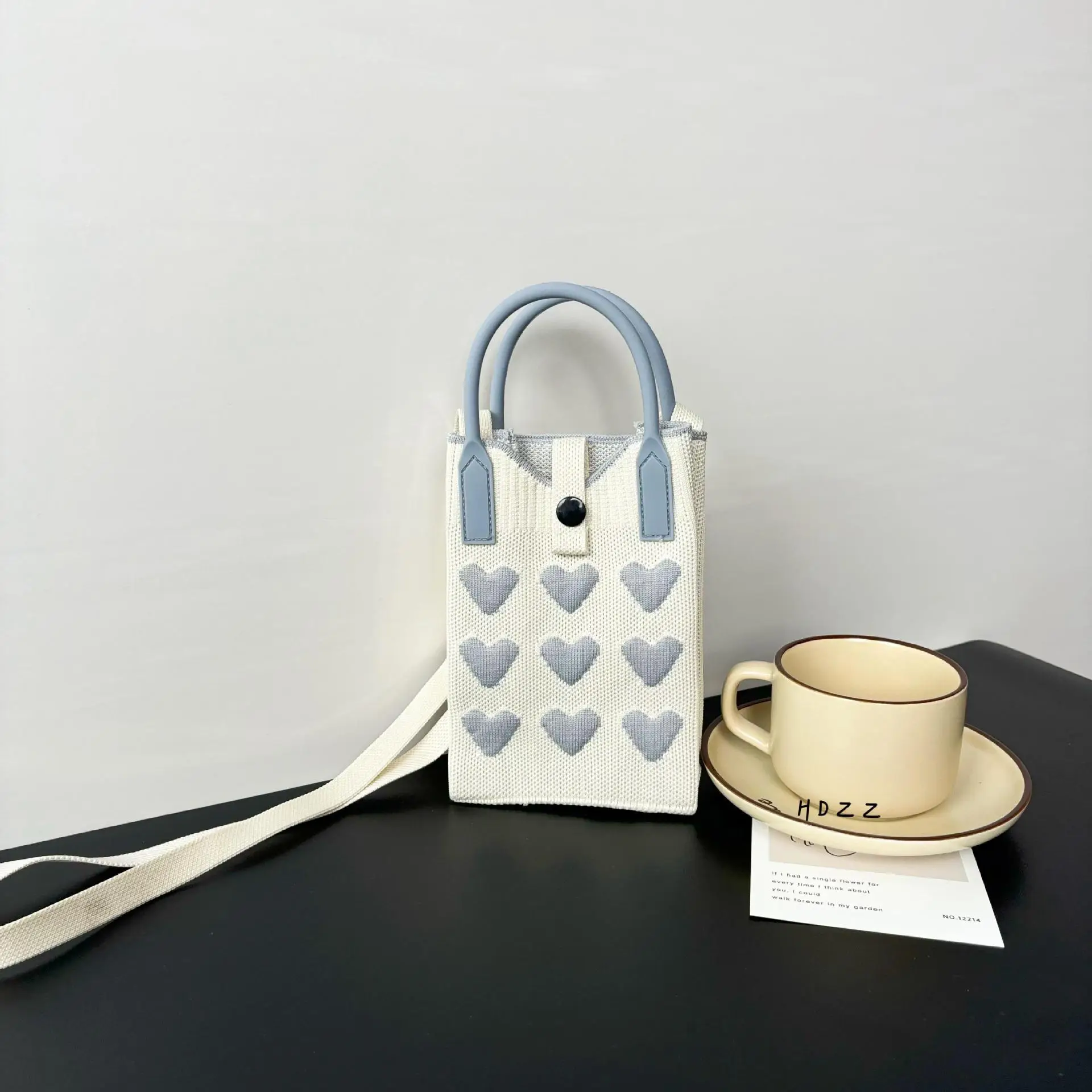 Love-Themed Knitted Phone Bag Korean Style 2024 - Image 16