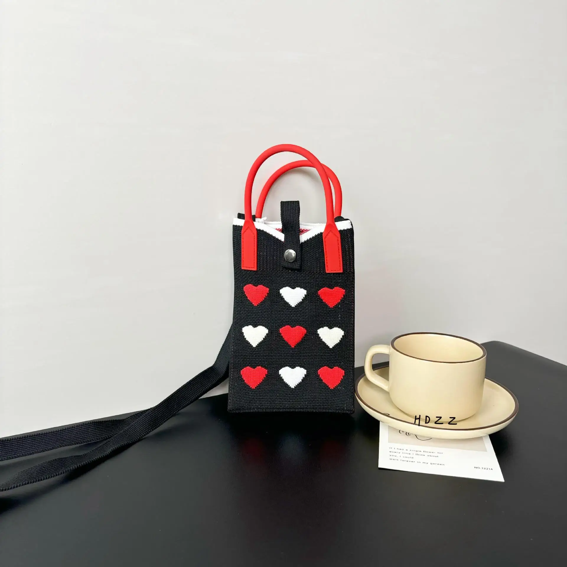Love-Themed Knitted Phone Bag Korean Style 2024 - Image 17