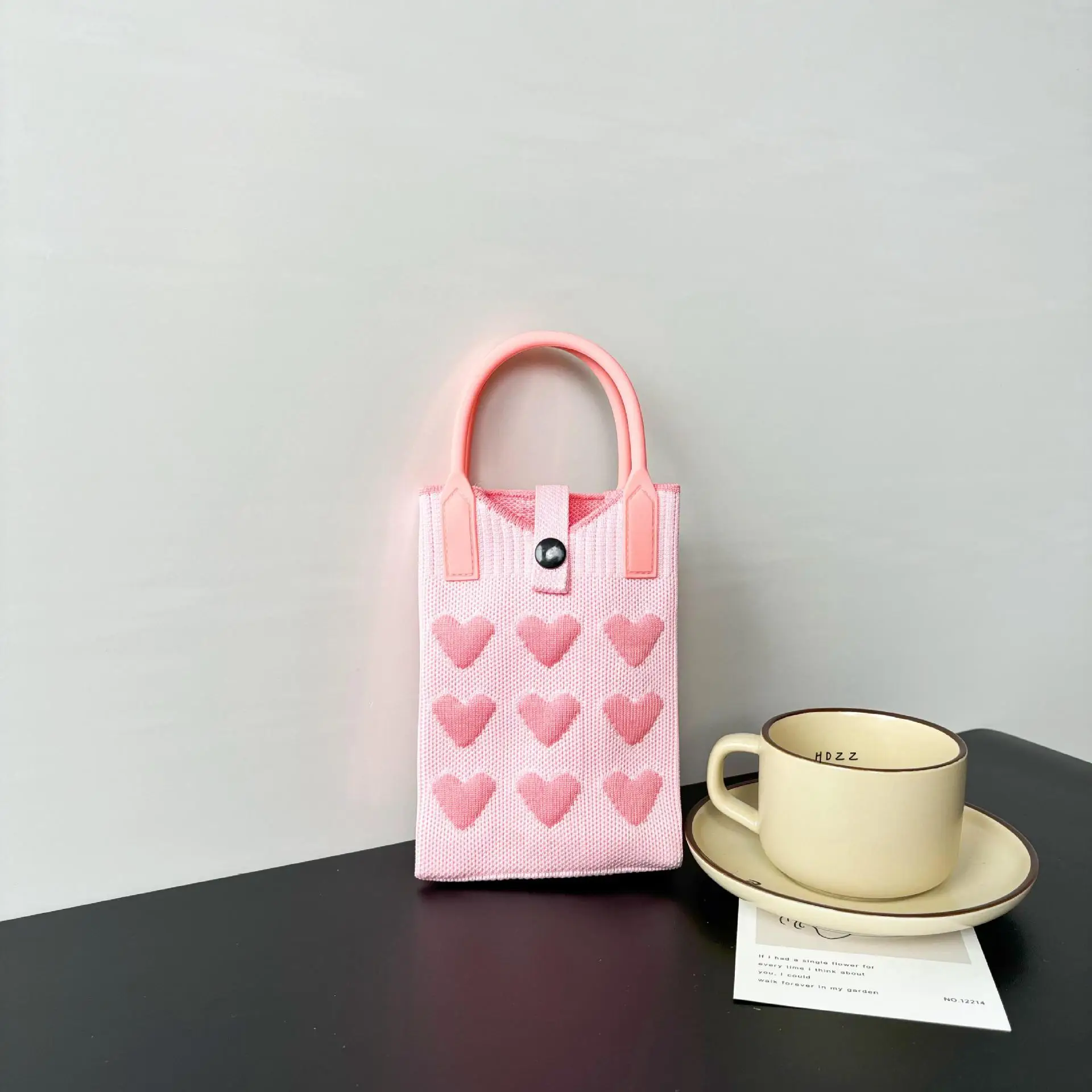 Love-Themed Knitted Phone Bag Korean Style 2024 - Image 19