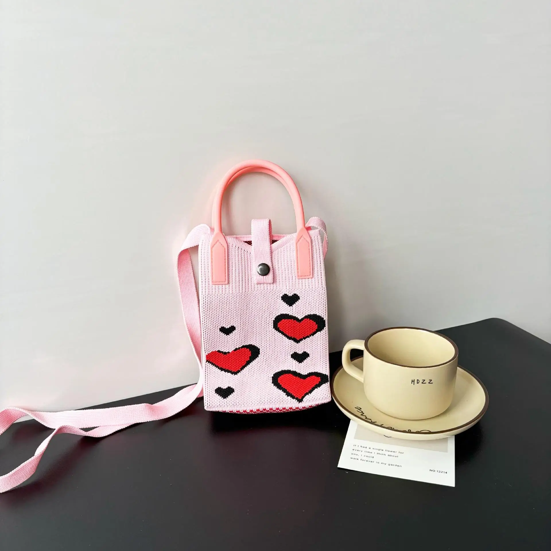 Love-Themed Knitted Phone Bag Korean Style 2024 - Image 22