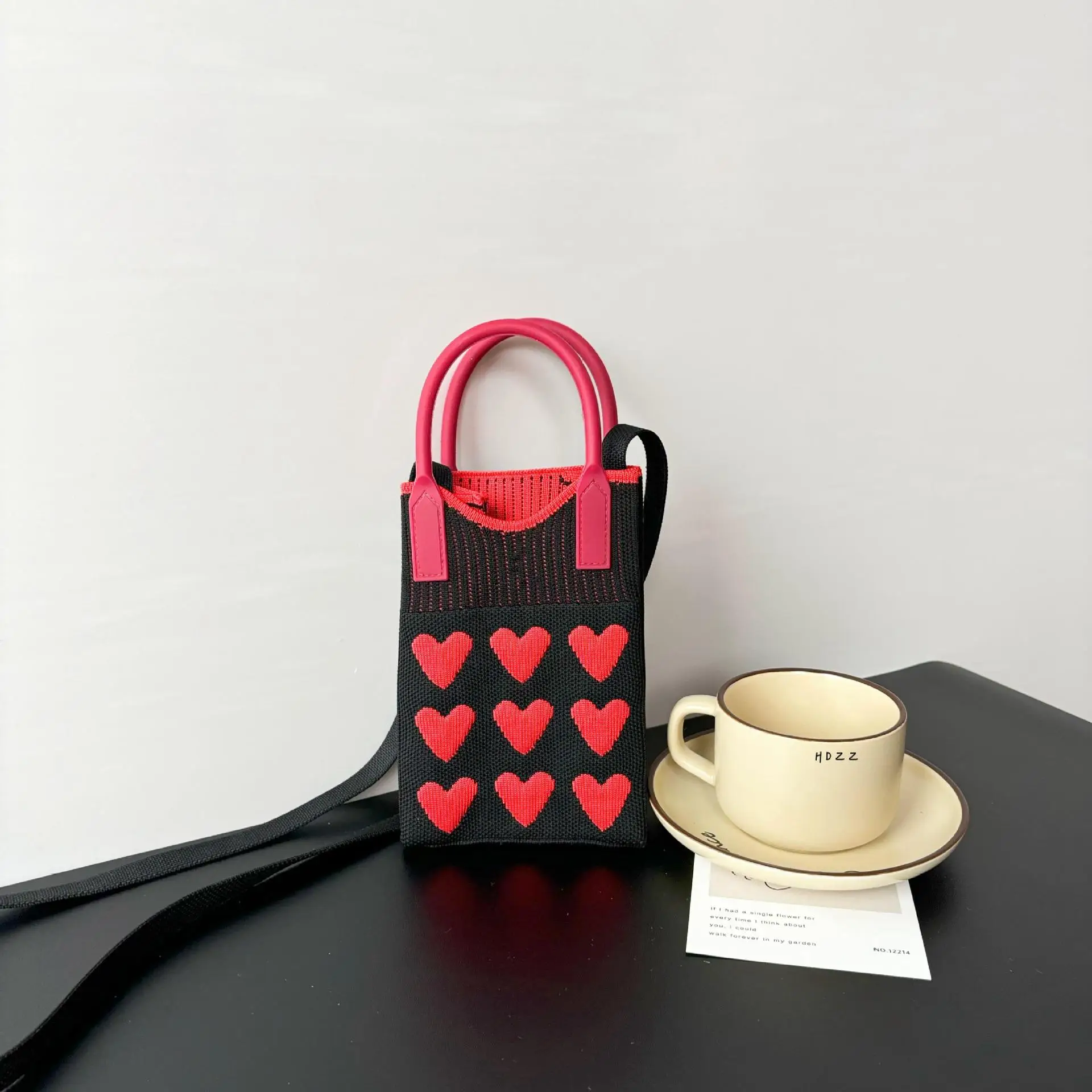 Love-Themed Knitted Phone Bag Korean Style 2024 - Image 6