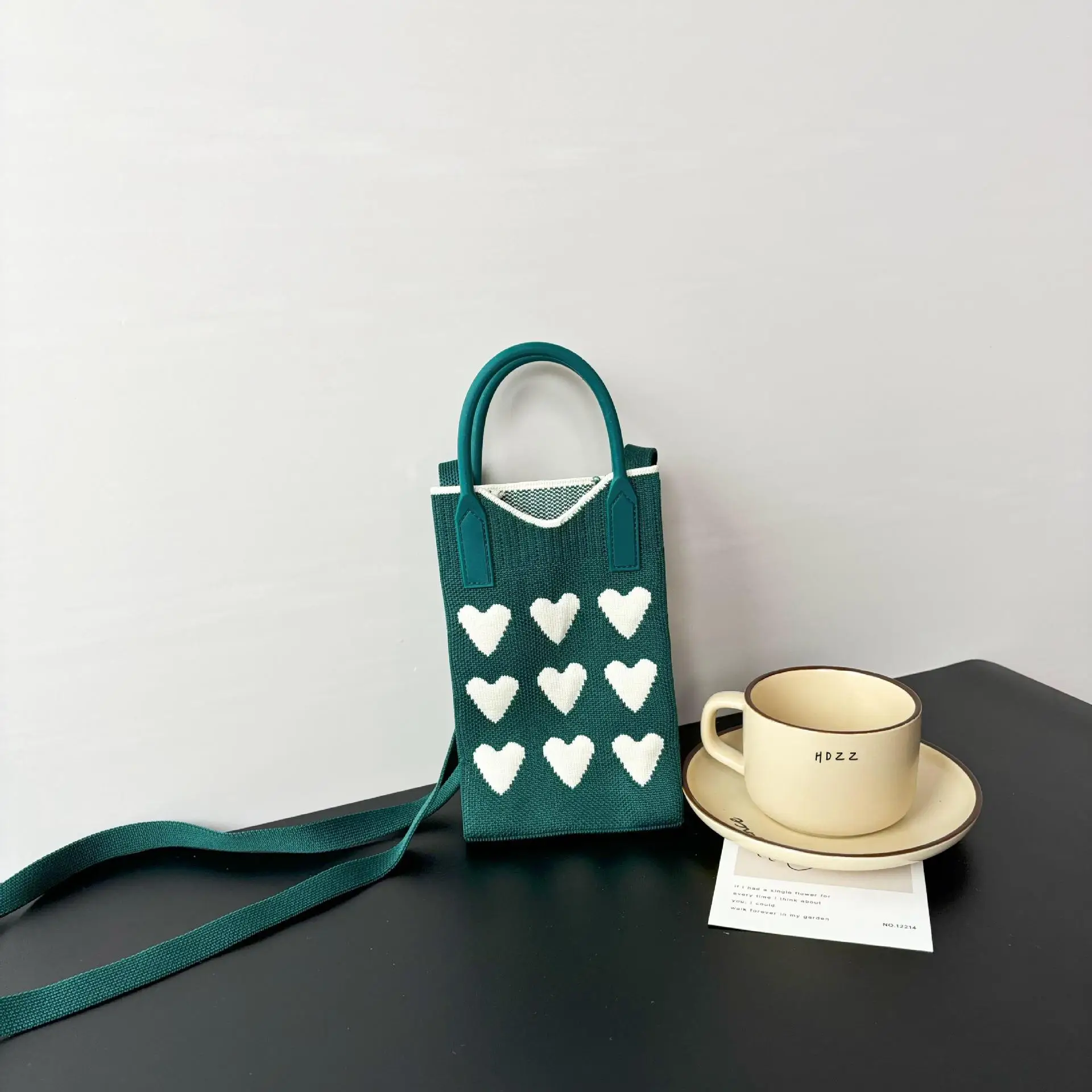 Love-Themed Knitted Phone Bag Korean Style 2024 - Image 7