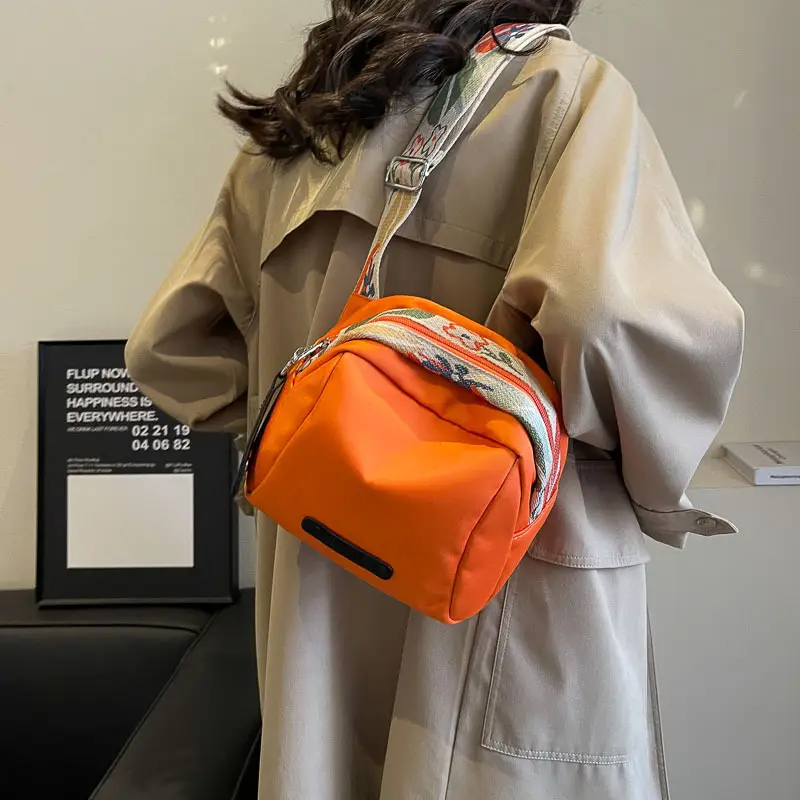 Women Crossbody Bag Black Canvas Spring Summer Casual - Image 7