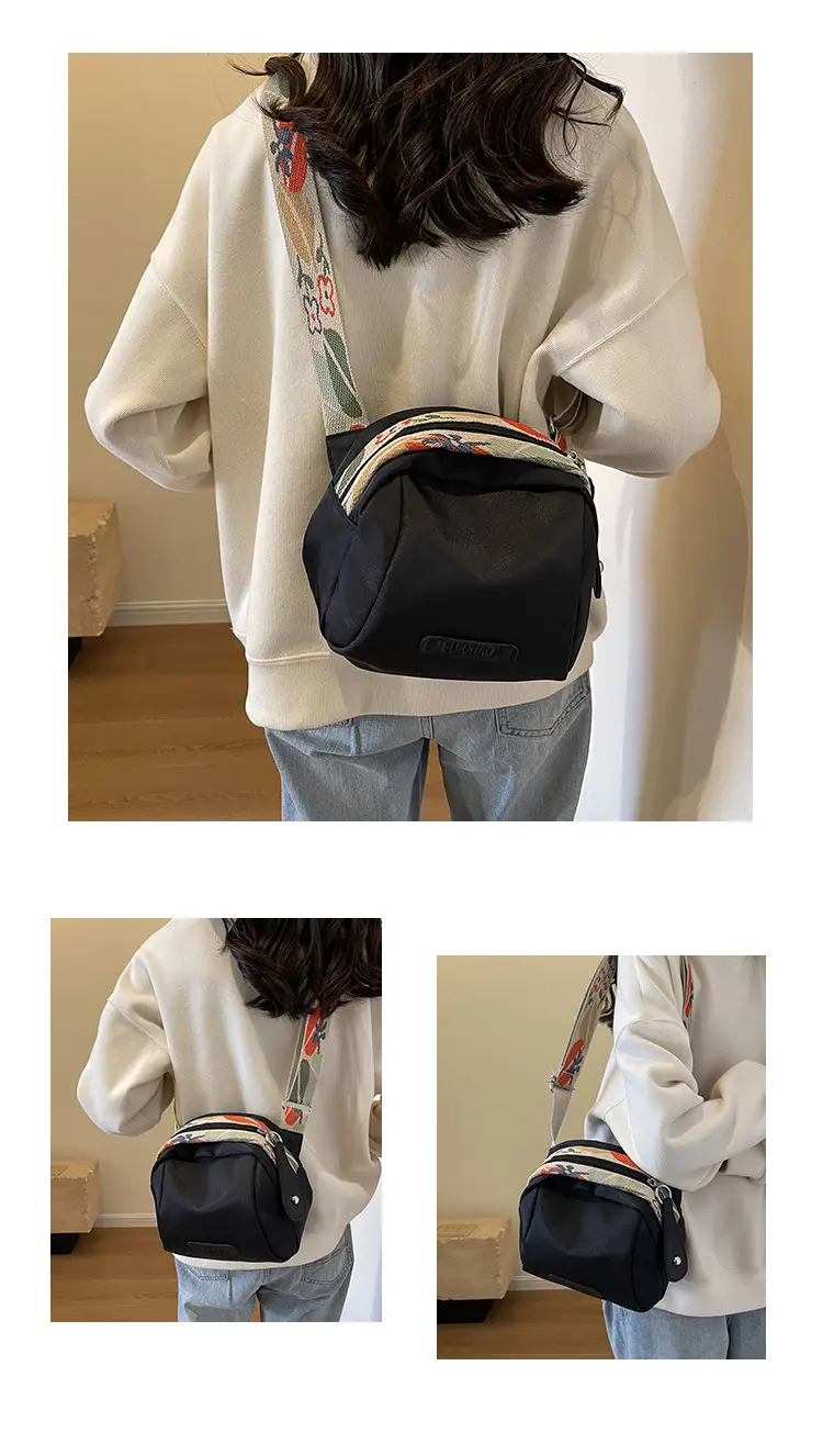 Women Crossbody Bag Black Canvas Spring Summer Casual — feature 13