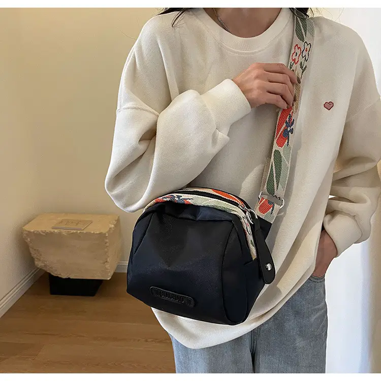 Women Crossbody Bag Black Canvas Spring Summer Casual — feature 21
