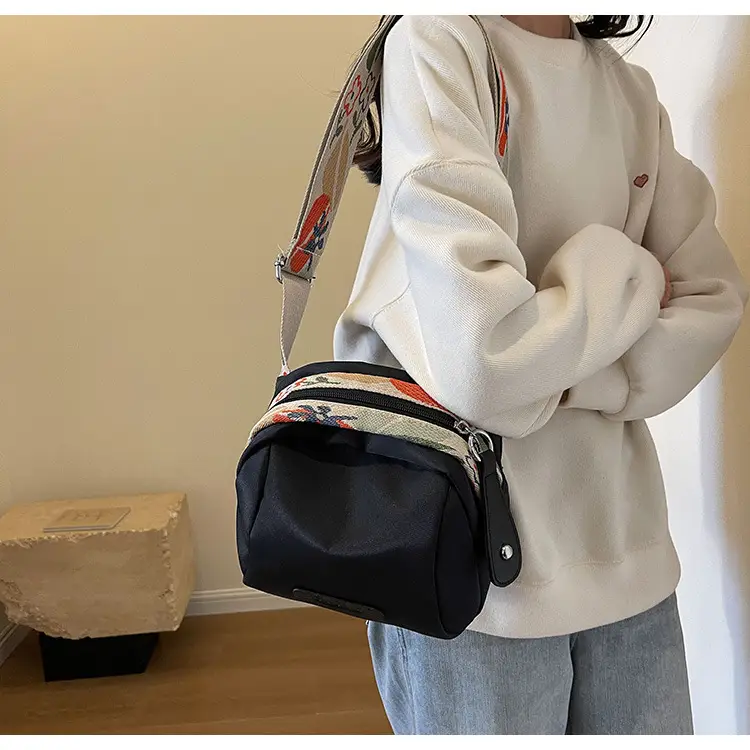 Women Crossbody Bag Black Canvas Spring Summer Casual — feature 23