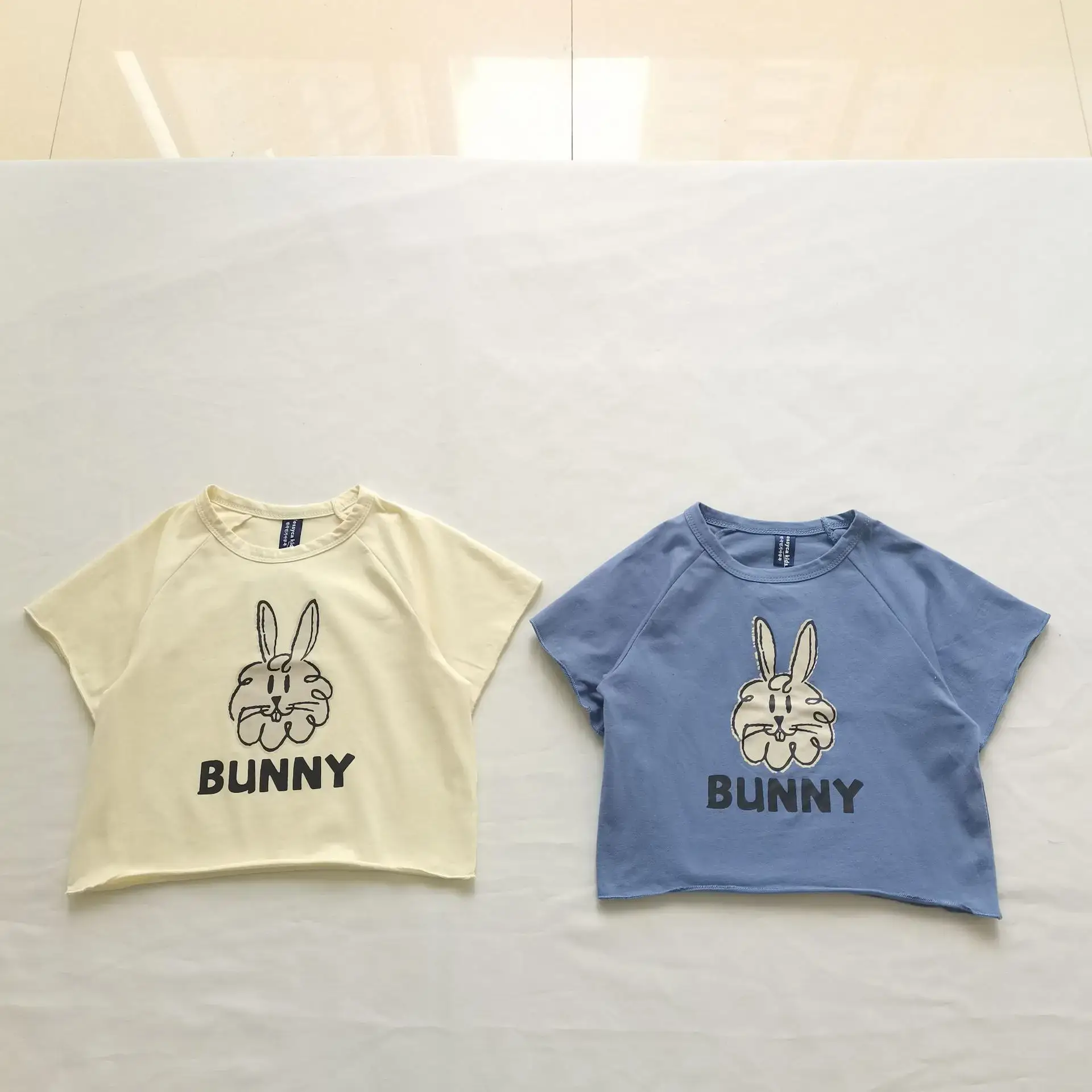 Blue Bunny Printed Short Sleeve T-Shirt for Boys Girls - Image 3