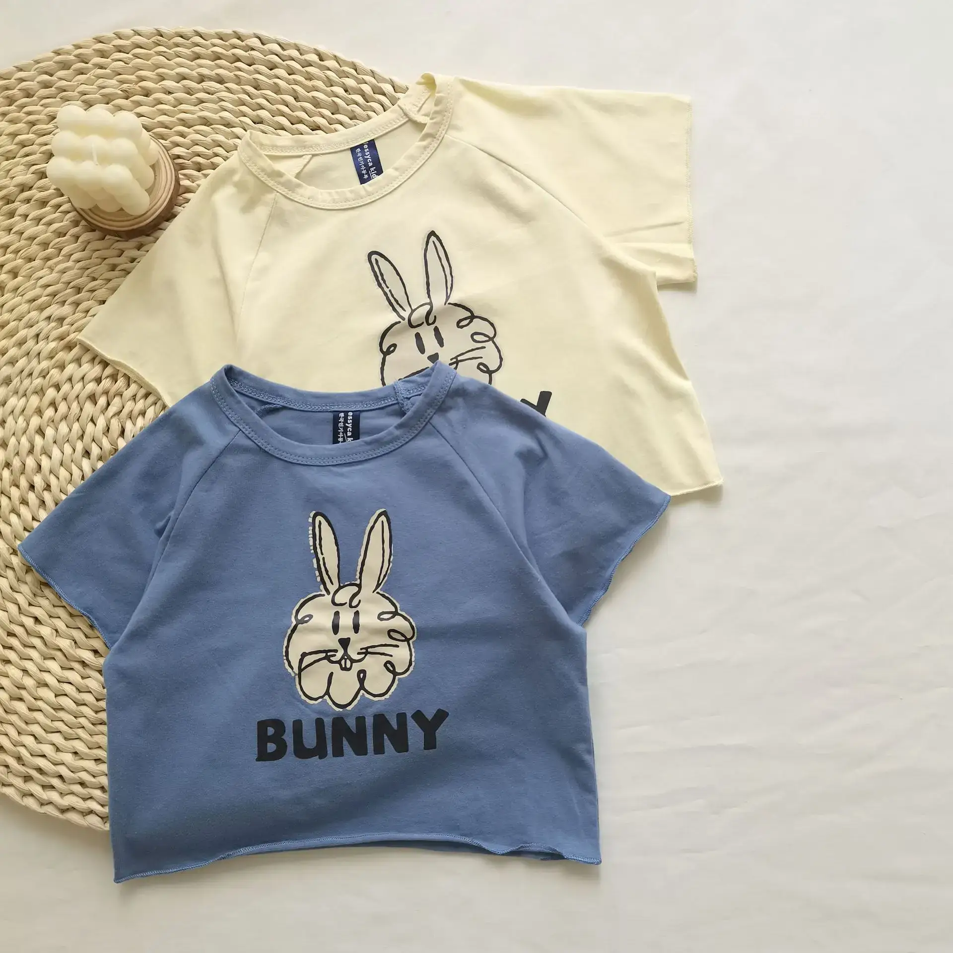 Blue Bunny Printed Short Sleeve T-Shirt for Boys Girls — feature 4