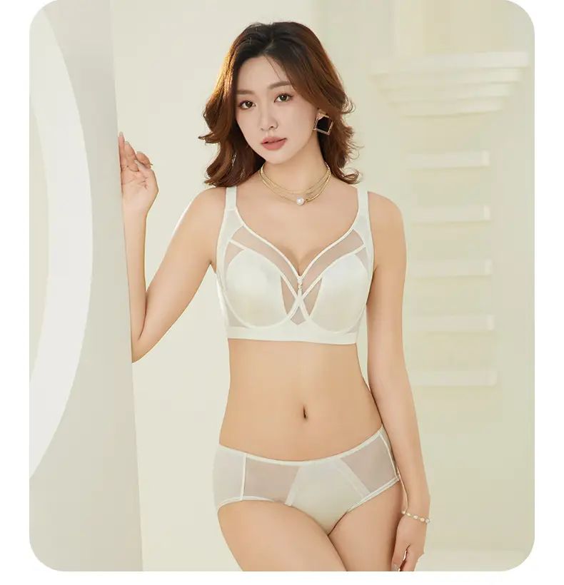 French-Style Sexy Satin Breathable Bra for Women, Minimizing Large Busts, with Adjustable Soft Underwire to Prevent Sagging — feature 31