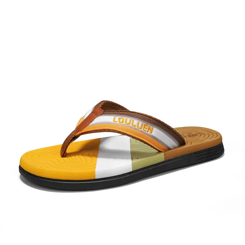 2024 Men's Blue Orange Flip Flops Soft Soled Outdoor - Image 8