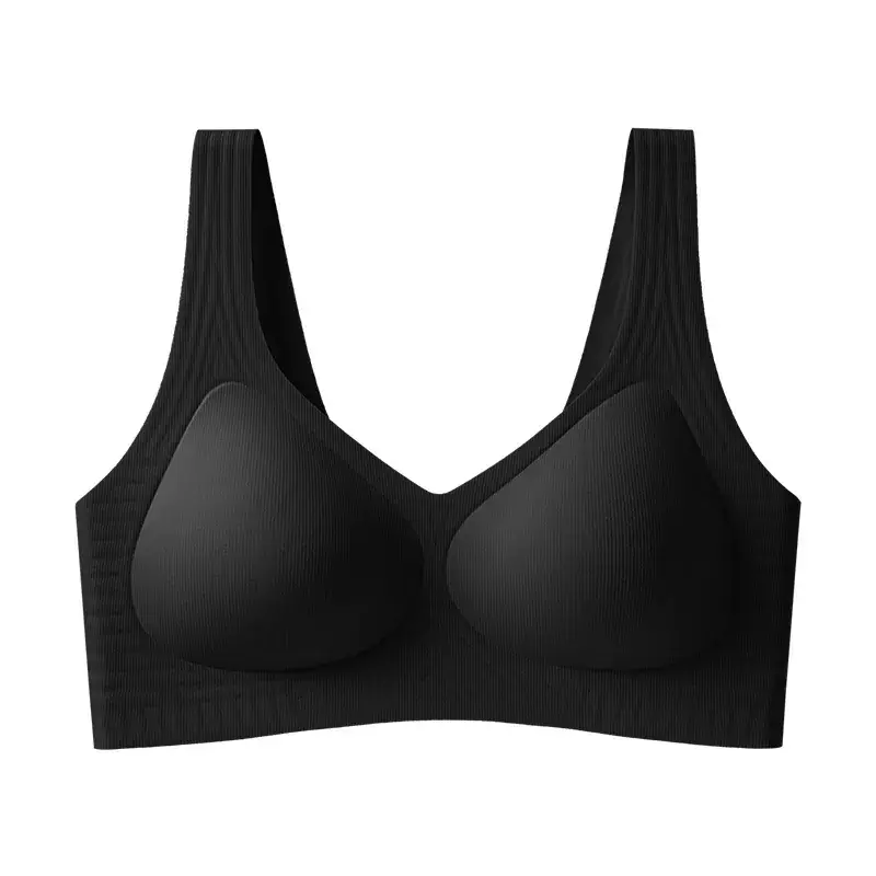Black Traceless Bra with Breast Pad & Back Support - Image 6