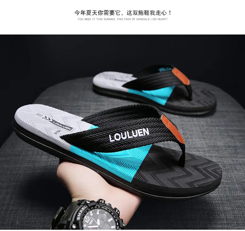 Summer Cross-border New Anti-slip Slippers Men's Outfit Trendy Casual Men's Flip-flops Flip-flops Sandals for Beach — feature 13