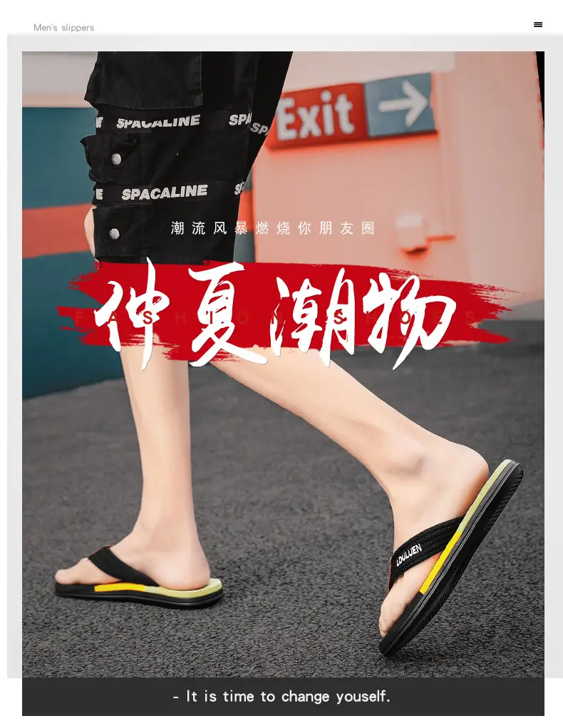 Summer Cross-border New Anti-slip Slippers Men's Outfit Trendy Casual Men's Flip-flops Flip-flops Sandals for Beach — feature 16