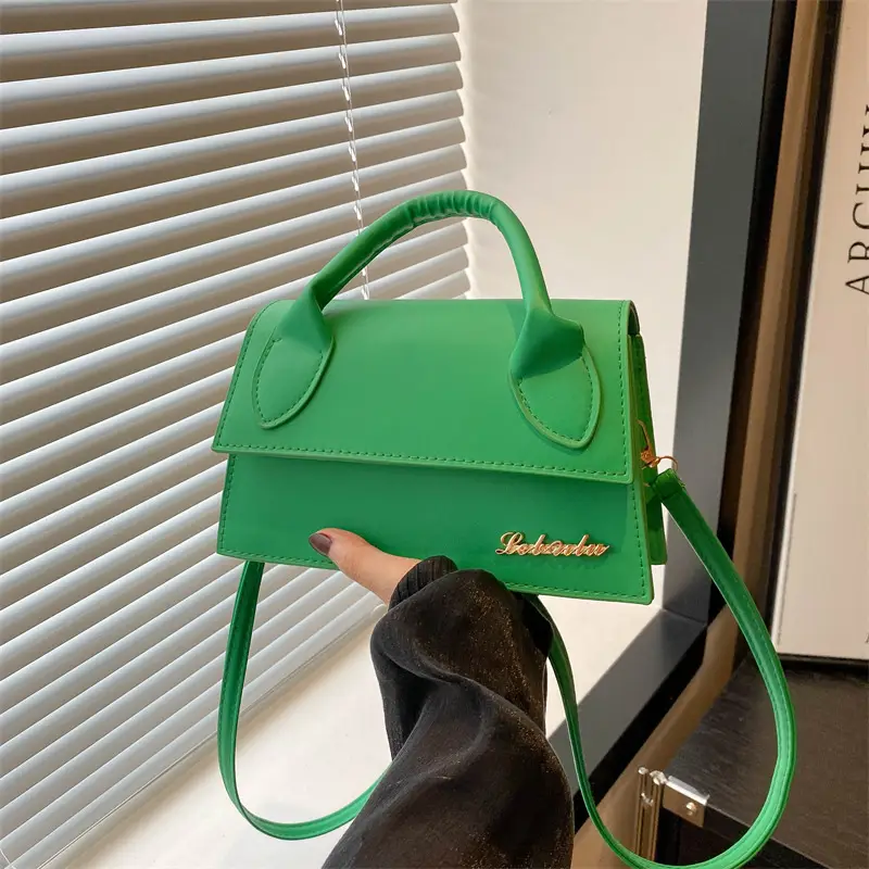 Pink Leather Shoulder Bag with Letter Hardware for Women