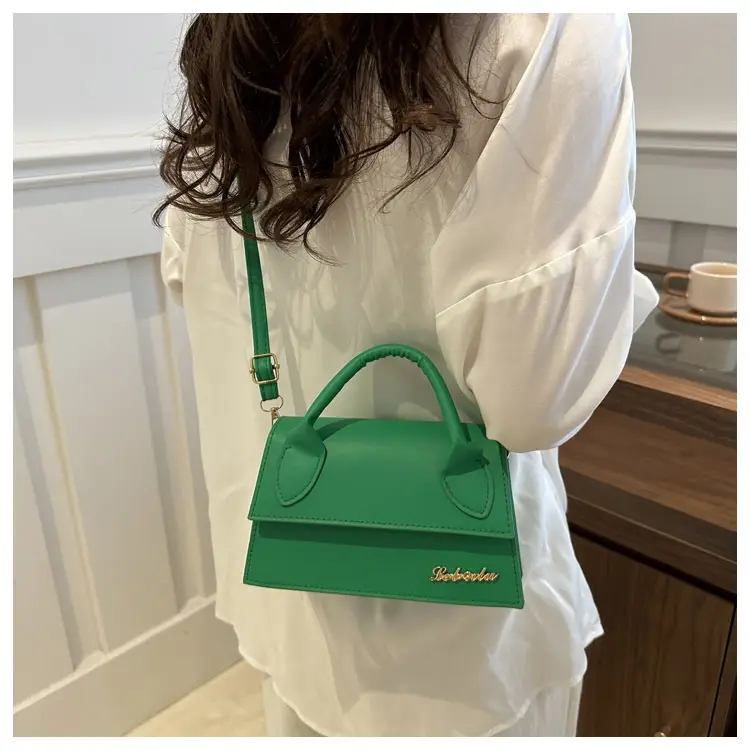 Pink Leather Shoulder Bag with Letter Hardware for Women — feature 12