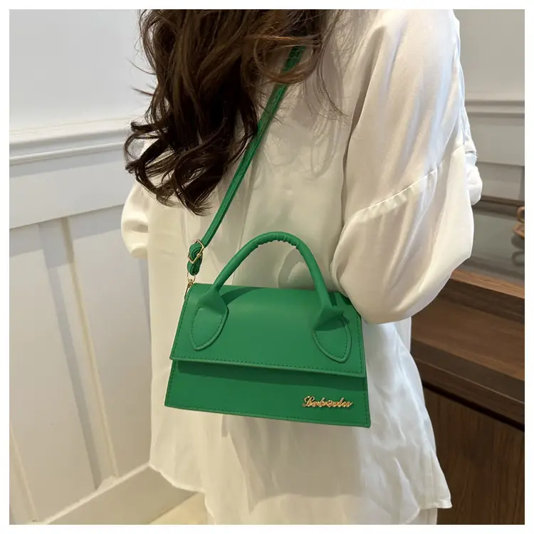 Pink Leather Shoulder Bag with Letter Hardware for Women — feature 13