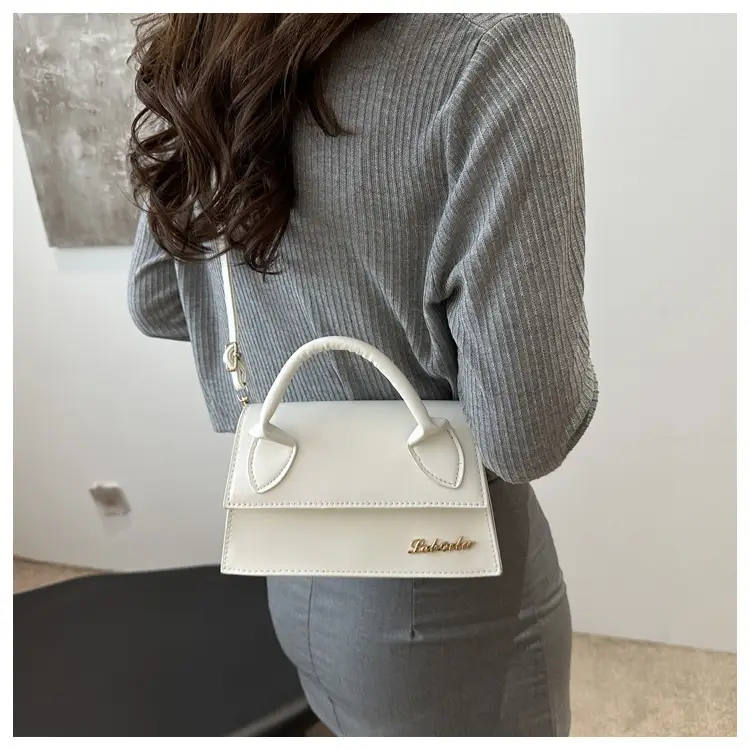 Pink Leather Shoulder Bag with Letter Hardware for Women — feature 16