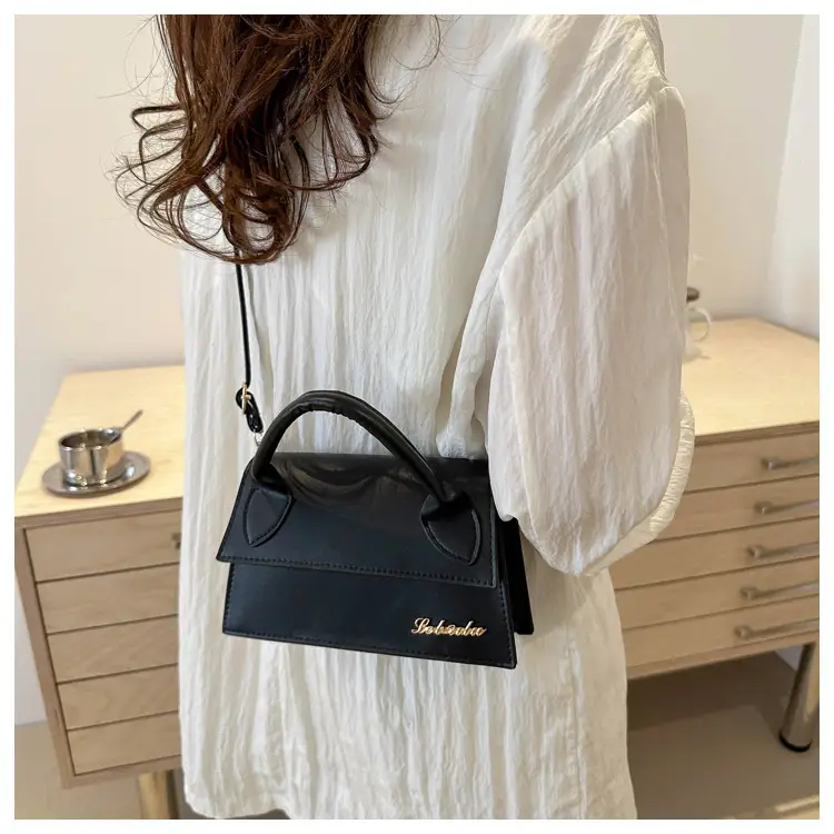 Pink Leather Shoulder Bag with Letter Hardware for Women — feature 18