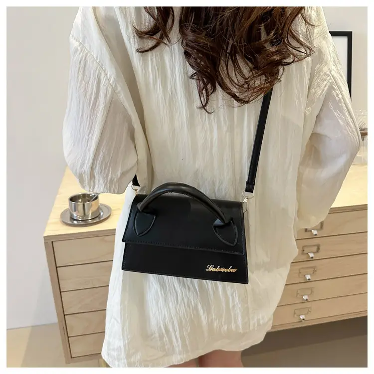 Pink Leather Shoulder Bag with Letter Hardware for Women — feature 19