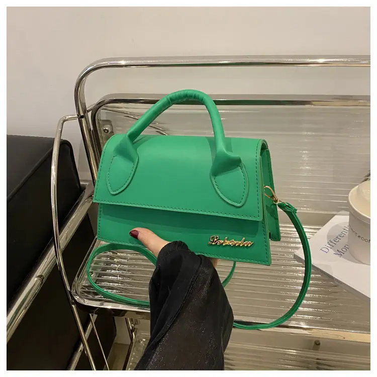 Pink Leather Shoulder Bag with Letter Hardware for Women — feature 26