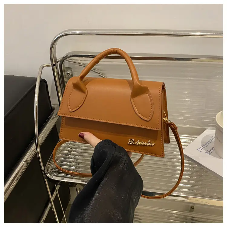 Pink Leather Shoulder Bag with Letter Hardware for Women — feature 27