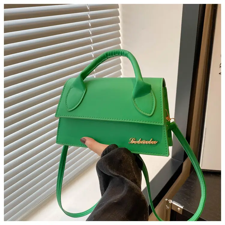 Pink Leather Shoulder Bag with Letter Hardware for Women — feature 30